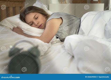 Blonde Woman Sleeping In The Bed Stock Photo Image Of Pillow