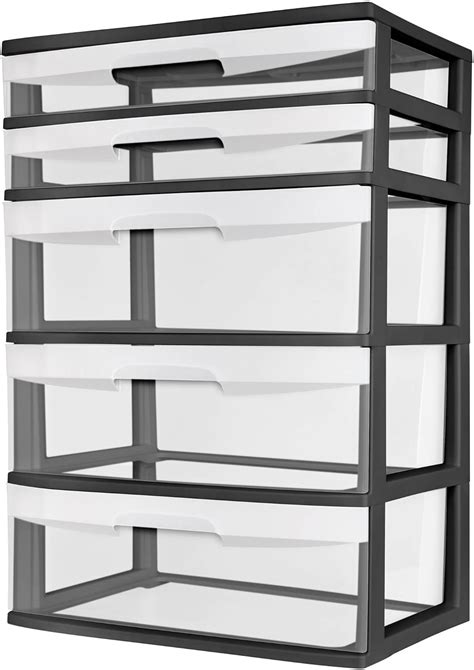 Sterilite 5 Drawer Wide Tower Black Everything Else