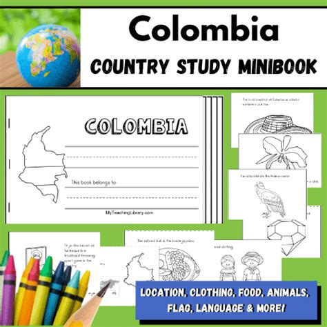 Colombia Country Study Minibook For Early Learners Homeschool