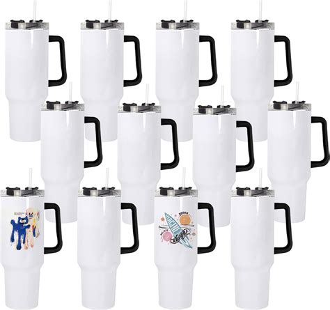 Amazon AGH 12 Pack Sublimation Tumbler Blanks With Handle Straw