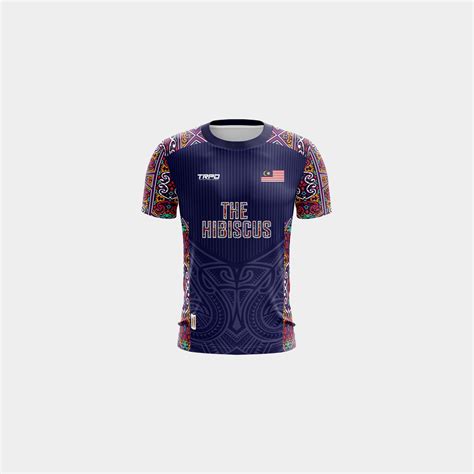 Hibiscus Blue Round Neck - trpd.my