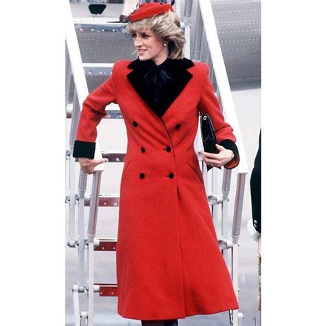 Red Wool Princess Lady Diana Trench Coat Jackets Masters