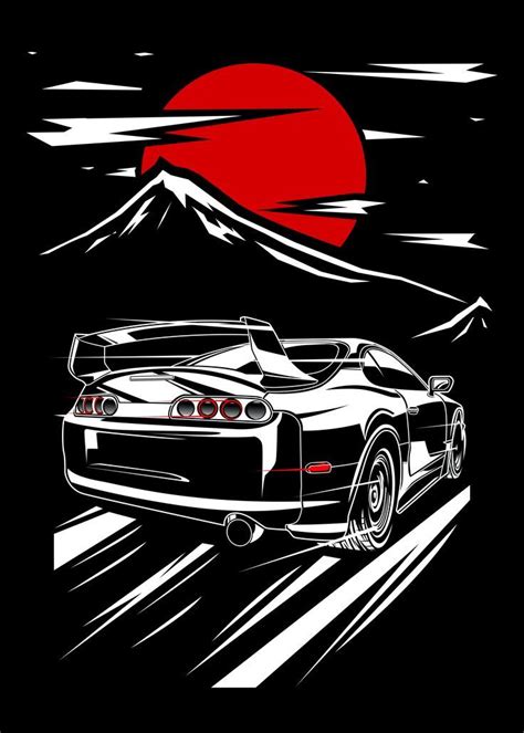 Toyota Supra Poster Picture Metal Print Paint By Faissal Thomas