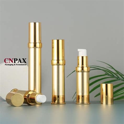 Wholesale Ml Ml Ml Ml Airless Pump Bottle With Gold Aluminium