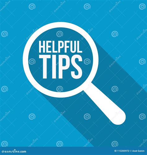 Helpful Tips Word Magnifying Glass Stock Vector - Illustration of
