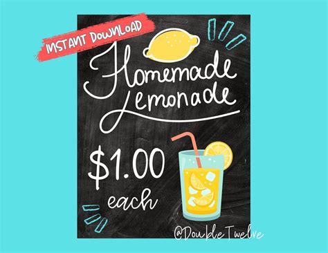 Lemonade Stand Sign, Food Truck, Farmer's Market, Vendor Booth