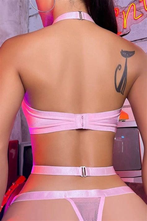 Sexy Solid Hollowed Out Patchwork See Through Chains Backless Lingerie InStyleBuy