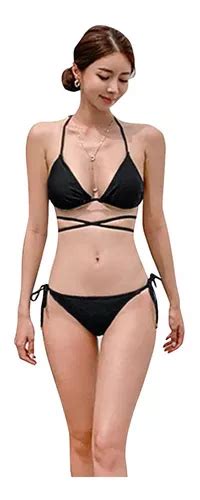 Traje De Baño De Lazo Cruzado En Bikini De Mujer De Moda Meses sin
