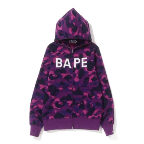 Purple BAPE Color Camo Bape Swarovski Full Zip Hoodie - BAPE Hoodie