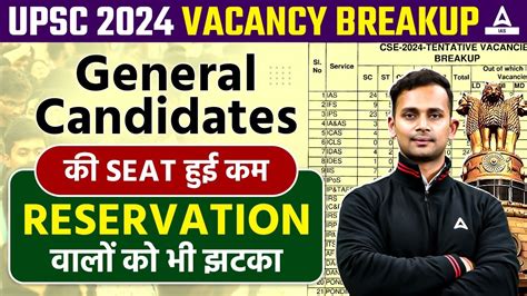 Upsc 2024 Vacancy Breakup Generalobssc Posts Reservation Category