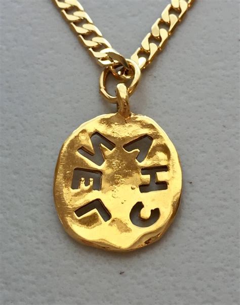 Chanel 24 Vintage 18K Gold Plated Cut Out Coin Pendant On 14K Gold