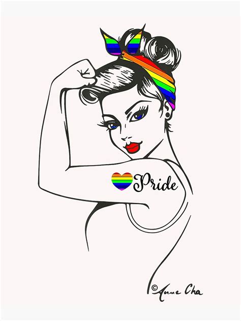 Lgbt Girl Power Pin Up Retro Art By Anne Cha Flag Gay Pride T Shirt Poster For Sale By Azim