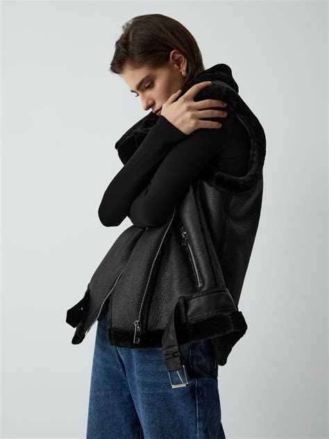 Faux Fur Leather Vest Chicwild