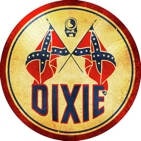 Dixie Gasoline Gas Station Logo Confederate Flags Civil War Soldiers