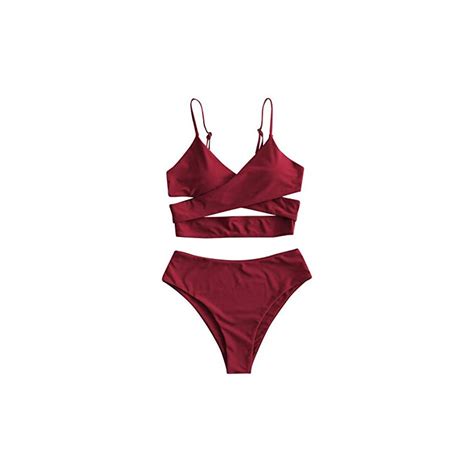 Milax Bikini Da Donna Tinta Unita Push Up Crossoversexy Sling Top Bikini Alla Moda Da Spiaggia A