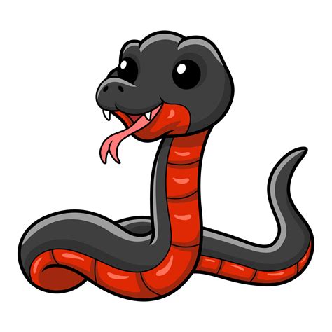 Cute Red Bellied Black Snake Cartoon 20126816 Vector Art At Vecteezy