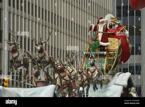 Santa Claus Is Seen During The Macys Thanksgiving Day Parade In New