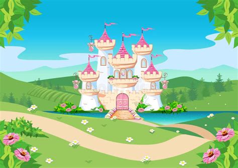 Fairy Tale Castle For Princess Magic Kingdom Vintage Tower On A