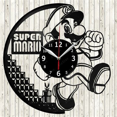 Reloj Super Mario Bros Silueta Hechoenmadera