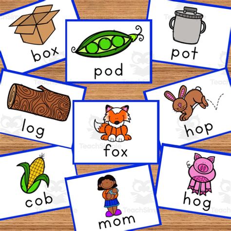 Short Vowel Flash Cards With Pictures Short O By Teach Simple