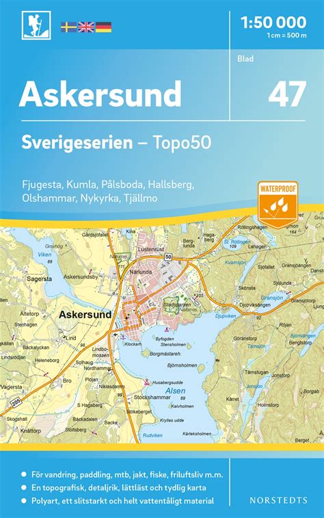 47 Askersund Sverigeserien Topo50 Skala 1 50 000 Karta böcker