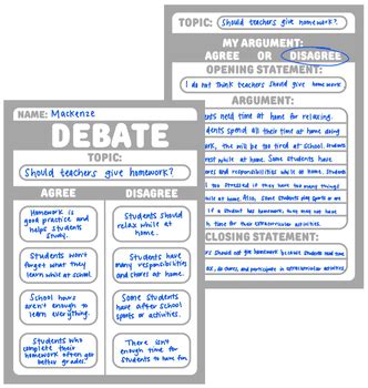 DEBATE Graphic Organizer Worksheet By MackenzeMakes TPT