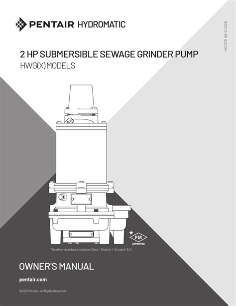 Pentair Hydromatic Hwgx Series Owners Manual Pdf Download Manualslib