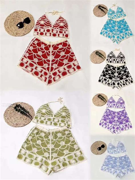 Crochet Wool Bikini Crochet Wool Beach Bikini Piece Available Separately Including Pants And