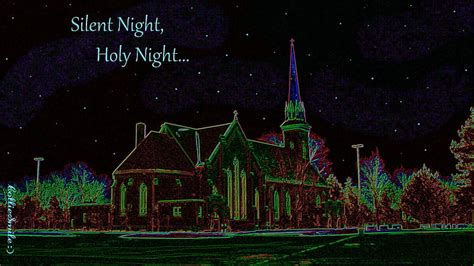 Silent Night Church Noe1 Nighttime Steeple Church Trees Silent