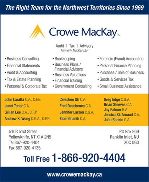 Crowe Mackay Llp 5103 51 St Yellowknife Nt