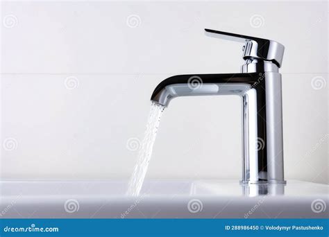 Faucet With Water Running From It S Spout Generative AI Stock Photo