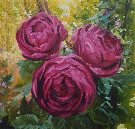 Три пиона – купить за 9 000 ₽ | Магазин картин Ольги Базановой