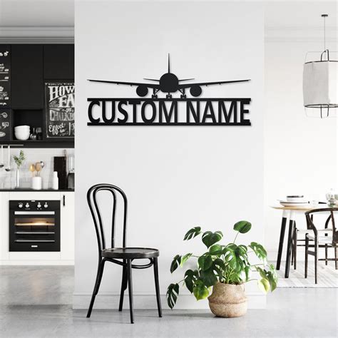 Custom Airplane Metal Wall Art With Led Light Personalized Etsy