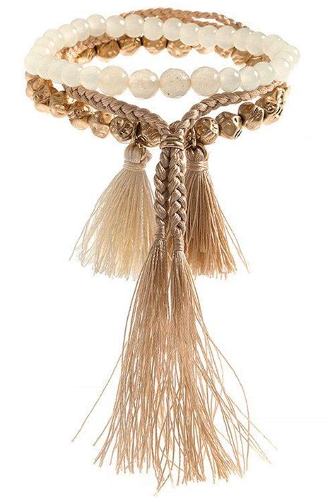 Nude Semi Precious Mixed Bead Bracelet Fringe Bracelet Beaded Bracelets Stone Bracelet