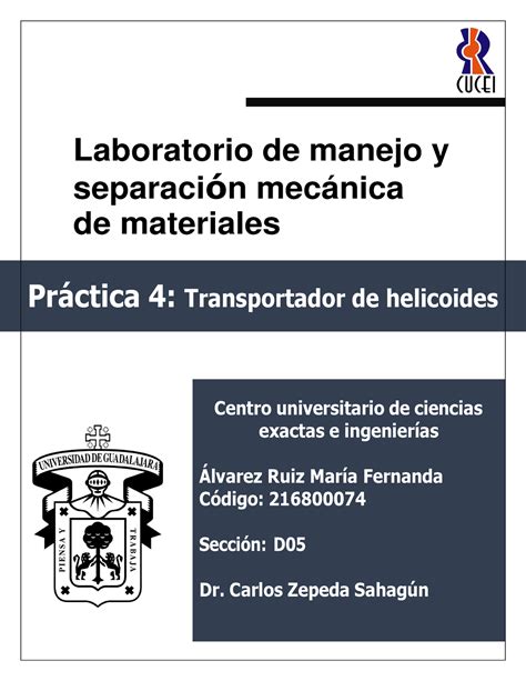 Practica 4 Laboratorio de manejo y separaciÛn mecánica de materiales