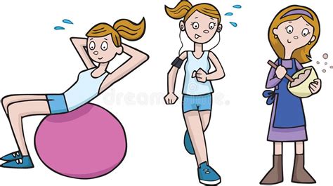 Cartoon Keep Fit Stock Illustrations 337 Cartoon Keep Fit Stock