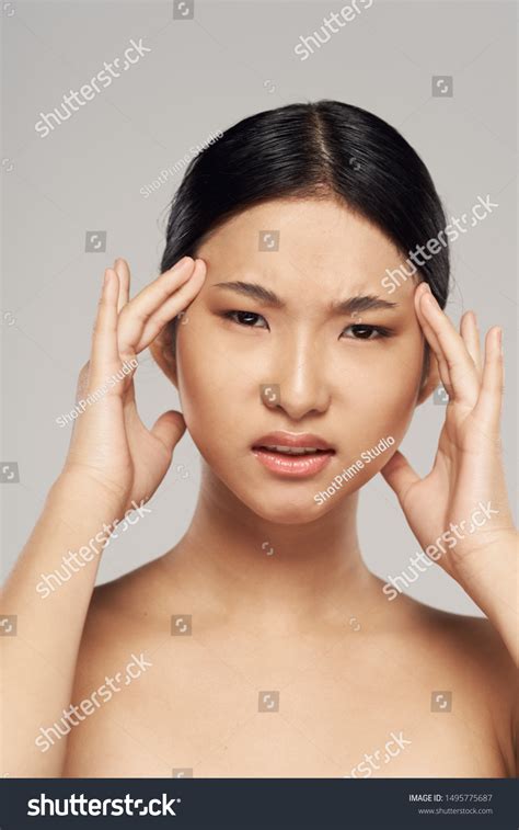 Beautiful Woman Naked Shoulders Asian Appearance Stock Photo Shutterstock