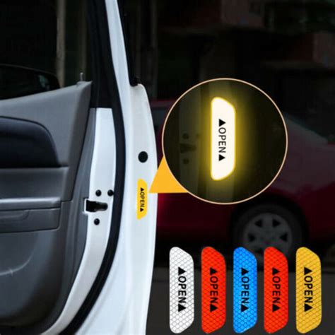 4x Reflective Tape Open Sign Warning Mark Car Door Sticker Decal Car