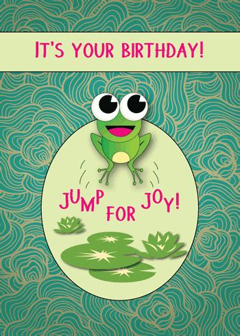 Cute Card With Frog Jumping For Joy! Free Happy Birthday eCards | 123 ...