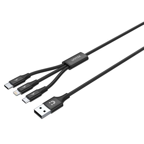 ANKER POWERLINE II USB A TO 3 IN 1 CHARGING CABLE BLACK UNITED MALL