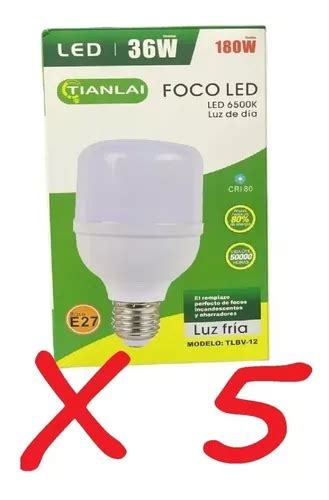 Paquete Piezas Foco Bala Led W W Luz Blanca E Mercadolibre