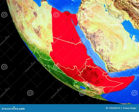 Northeast Africa On Earth From Space Stock Illustration Illustration