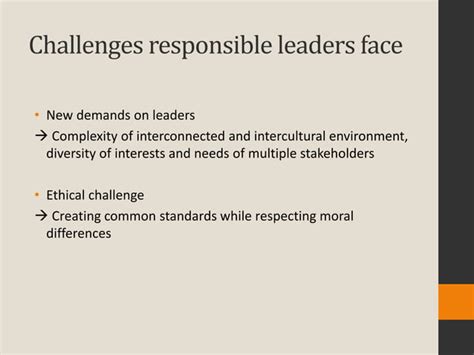 Responsible Leadership Ppt