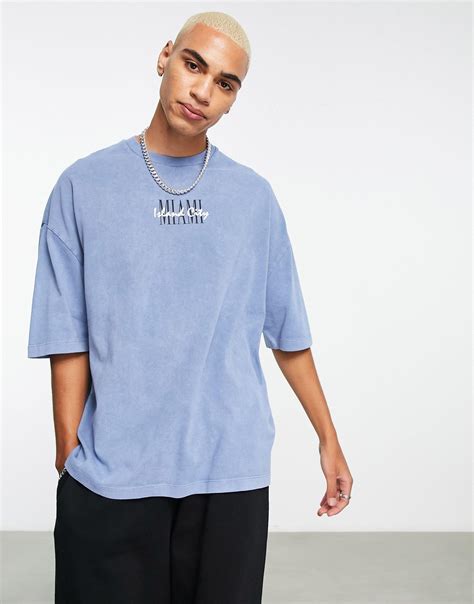 Asos Oversized Heavyweight T Shirt In Blue For Men Lyst