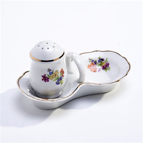 Набор для специй с цветочным декором, фарфор, деколь, золочение ...