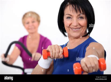 Mature Women Working Out Stock Photo Alamy