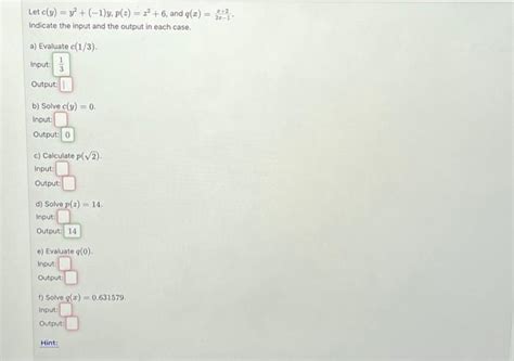 Solved x+2 Let c(y) = y² + (−1)y, p(z) = z² + 6, and g(x) = | Chegg.com