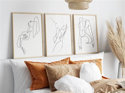 Woman Line Art Print Female Figure Line Art Set Naked Woman Wall Art Print Set Abstract Woman