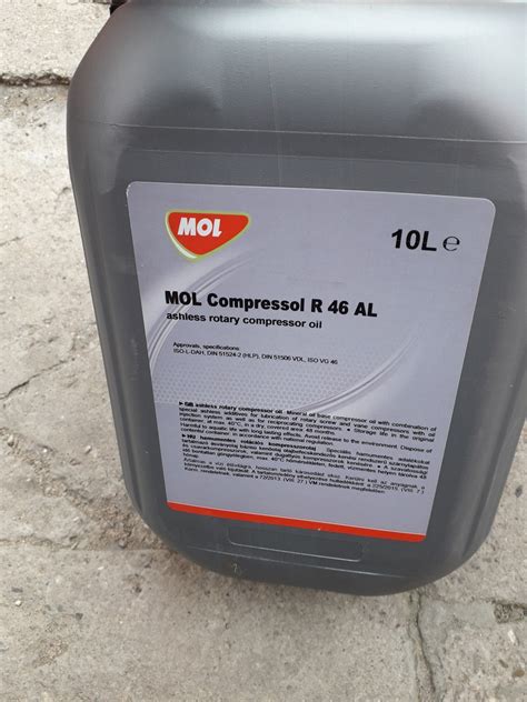 Компрессорное масло MOL Compressol R 46 AL (канистра 10 литров ...