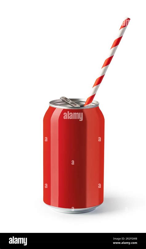 Red Drink Cans On White Background Stock Photo Alamy